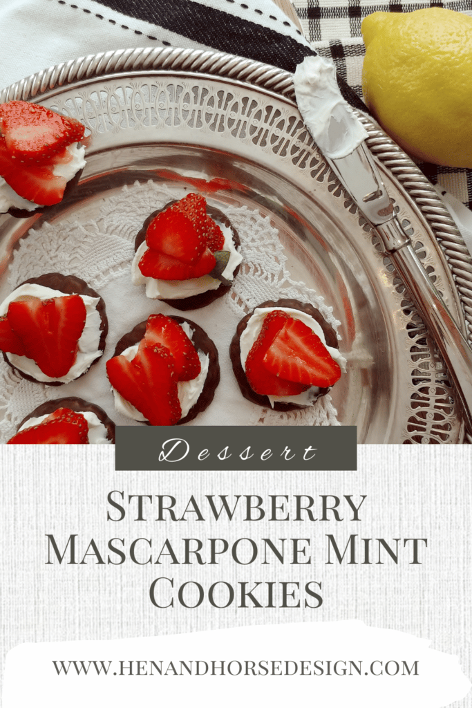 pinterest graphic for strawberry mascarpone mint cookies