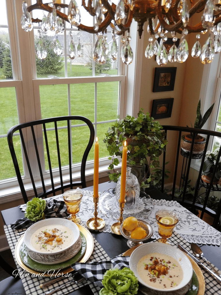 overhead of table by window