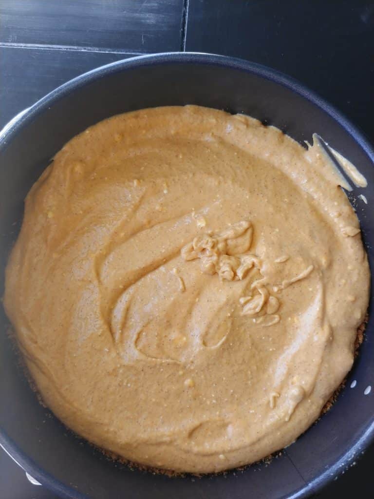 pumpkin mixture in pan
