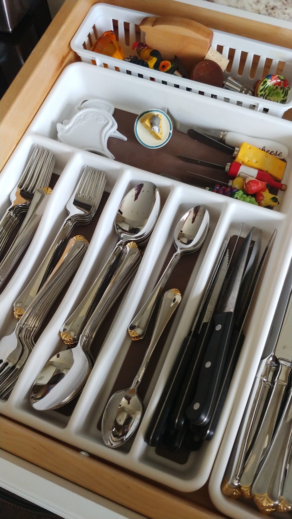A silverware drawer organized 