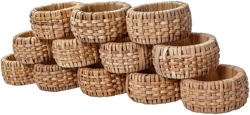 A close up of a napkin rings