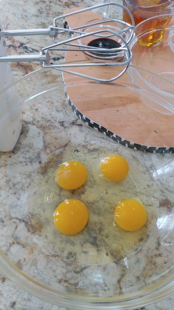 Eggs prepped for baking