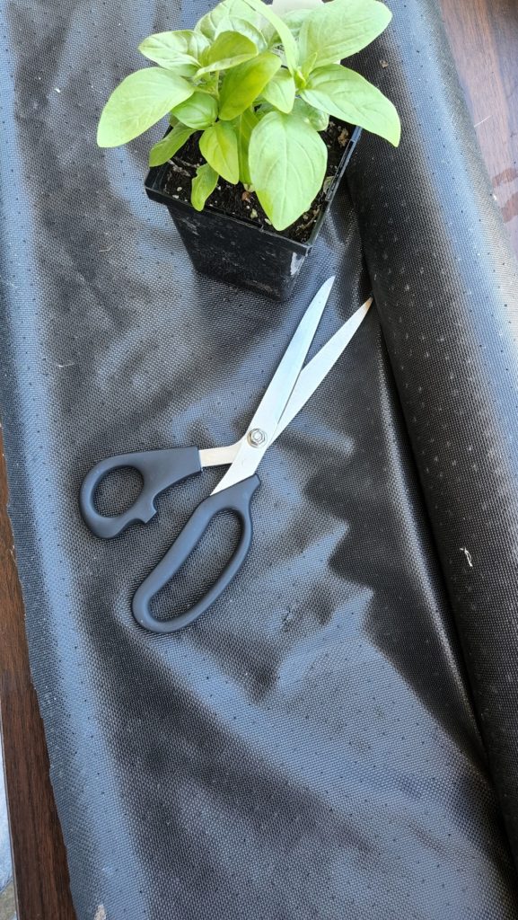 Black garden mesh with scissors