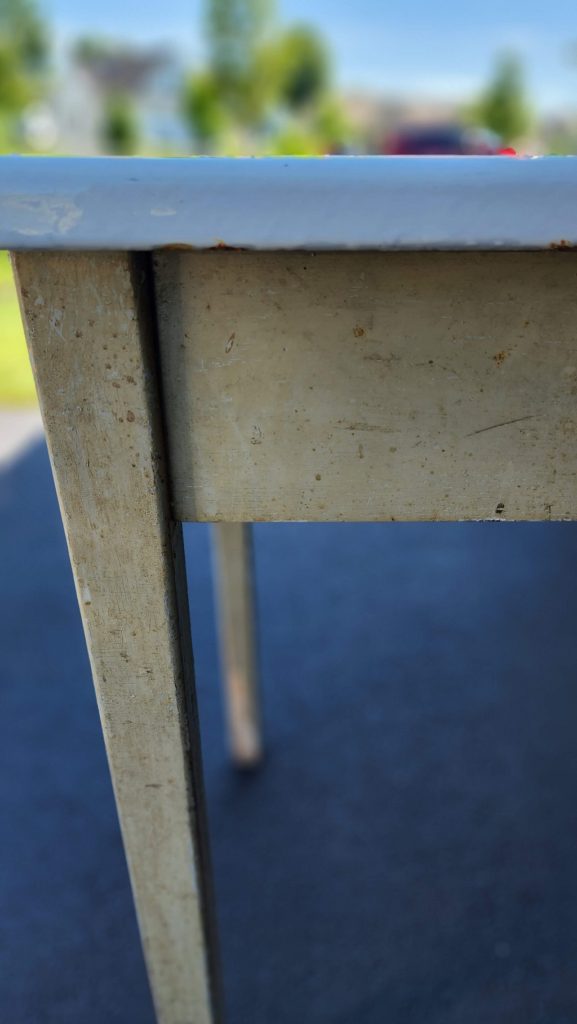 close up of wooden table