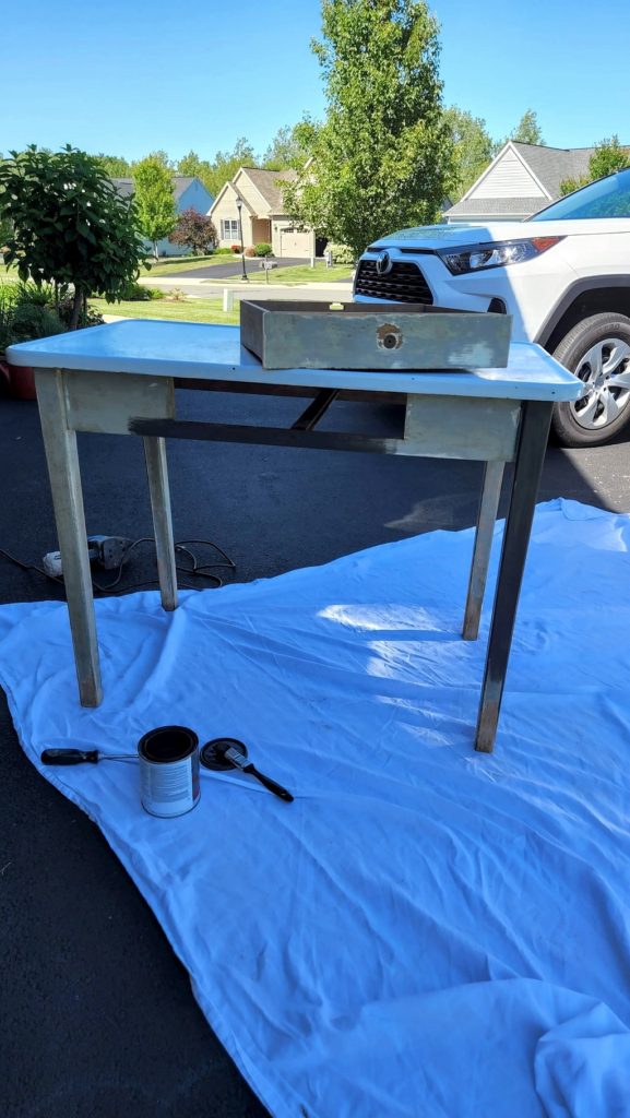 Table being painted