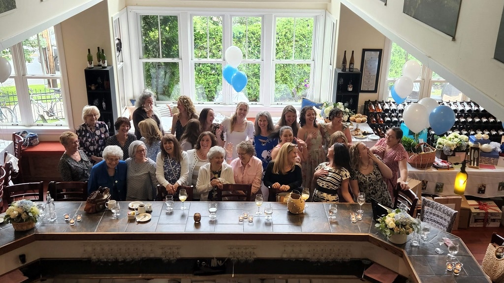 Group photo of guests at bridal shower