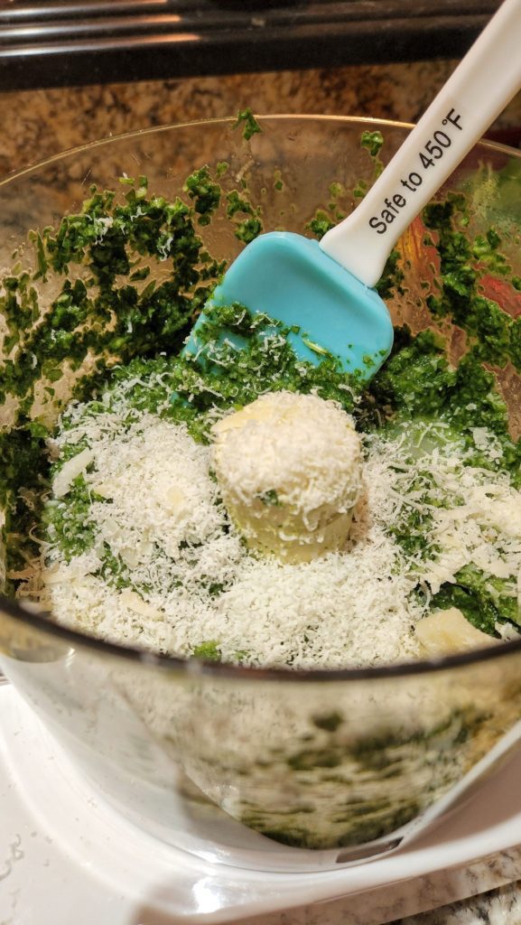 pesto with grated cheese