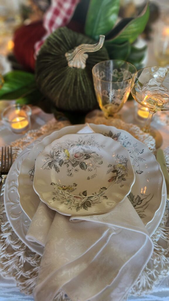 white dishes with candle votives on table
