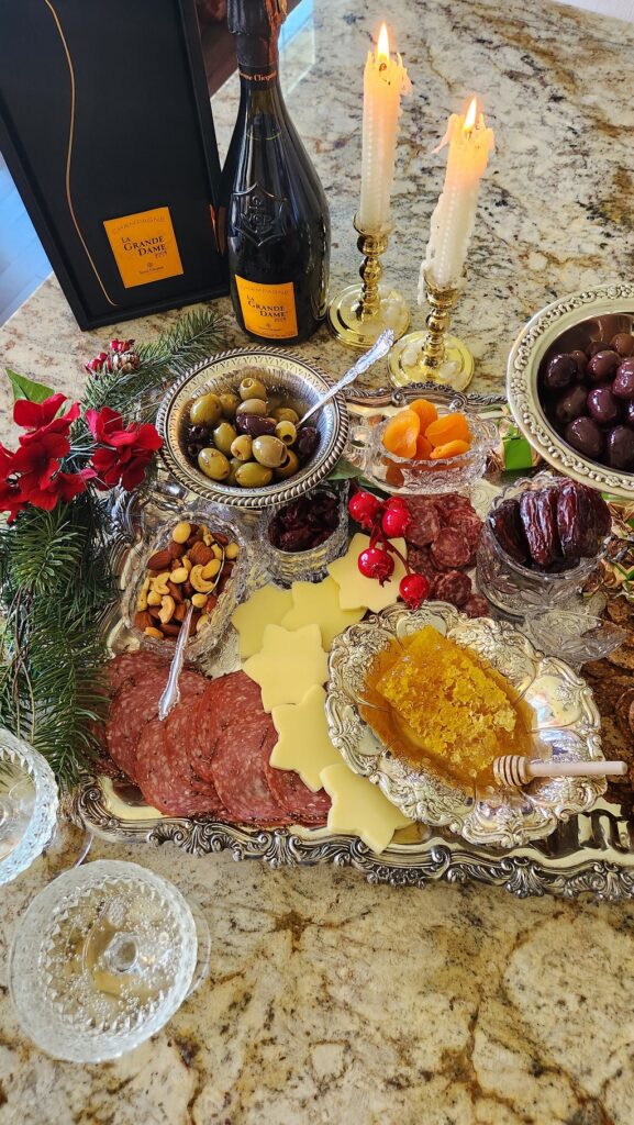 overhead of charcuterie board