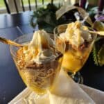 Pumpkin trifle in two vintage glass cups