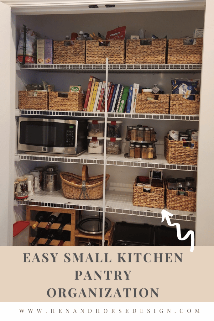 Easy Small Kitchen Pantry Organization - Hen and Horse Design