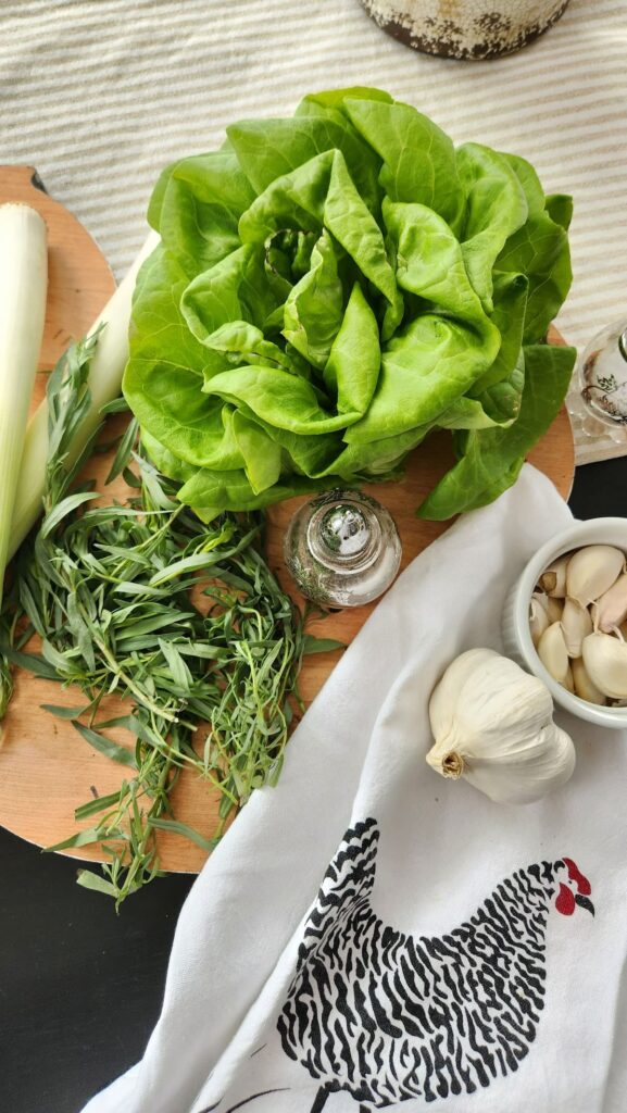 butter lettuce on table