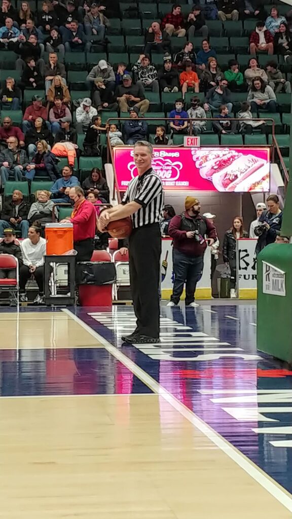 referee on basketball court