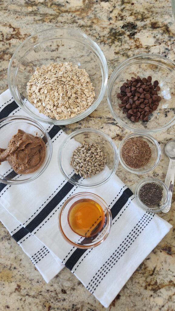 almond butter protein ball recipes overhead view