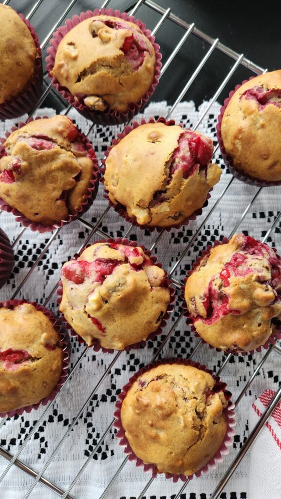 baked muffin cooling in muffin tin