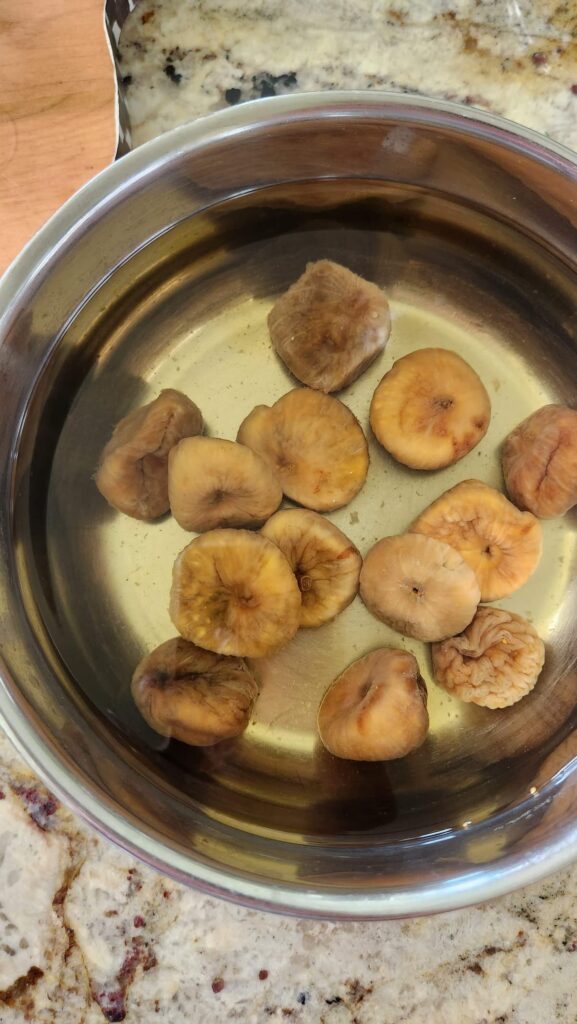 overhead photo of figs in boiling water