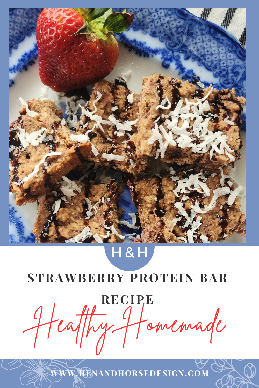 Healthy Homemade Strawberry Protein Bar Recipe Hen and Horse Design