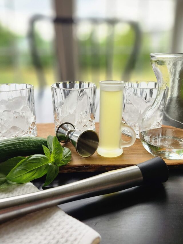 Easy Cucumber Basil Vodka Smash Cocktail Recipe