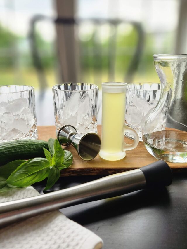 Easy Cucumber Basil Vodka Smash Cocktail Recipe
