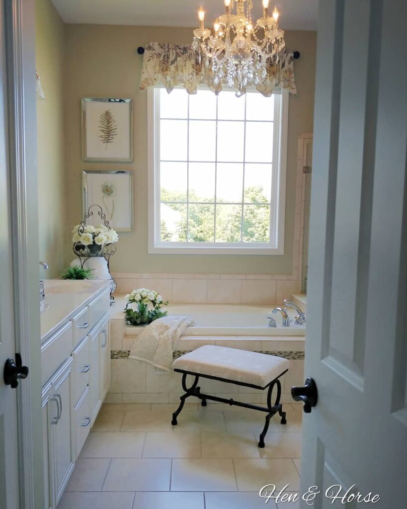 bathroom with cleaned grout