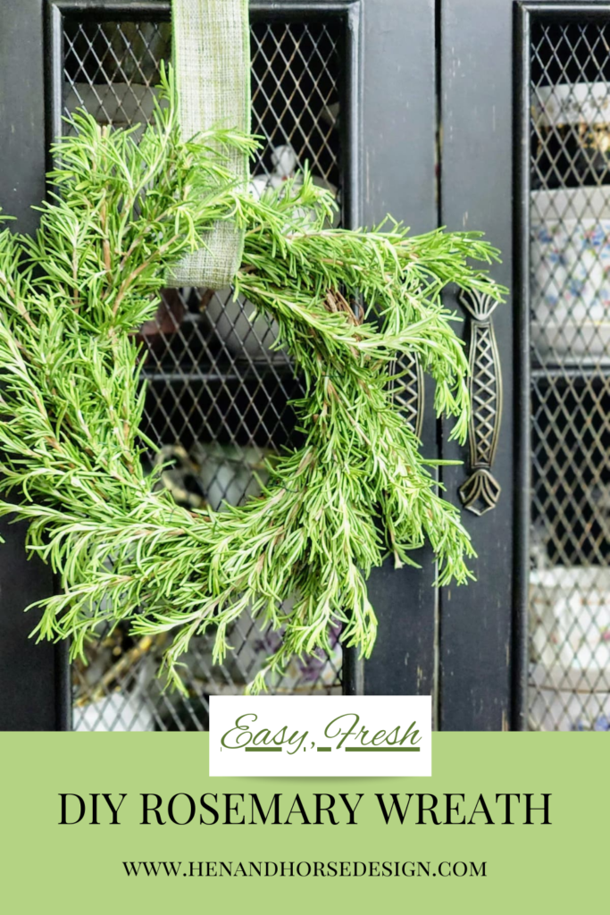 pinterest pin for diy rosemary wreath diy