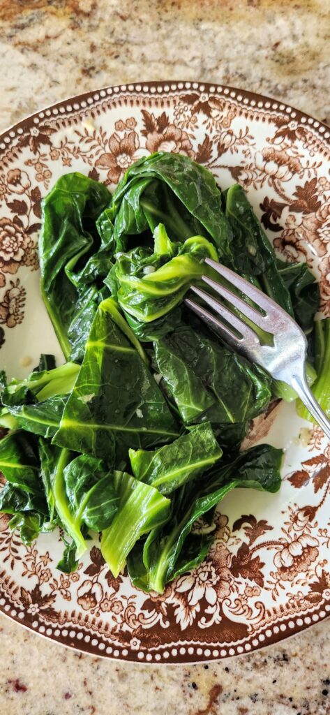 sauteed brussel sprouts leaves on a dish