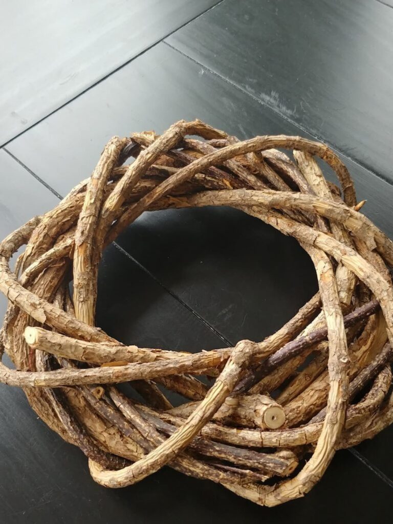 grapevine wreath with large grapevine branches