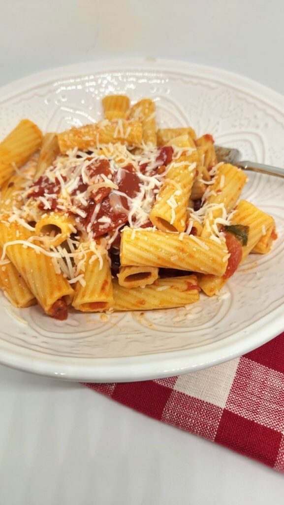 dish of pasta in red sauce