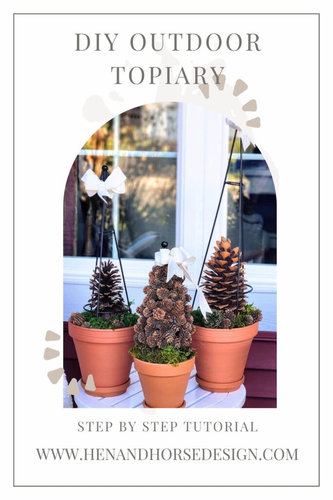 pinterest pin for diy outdoor topiary