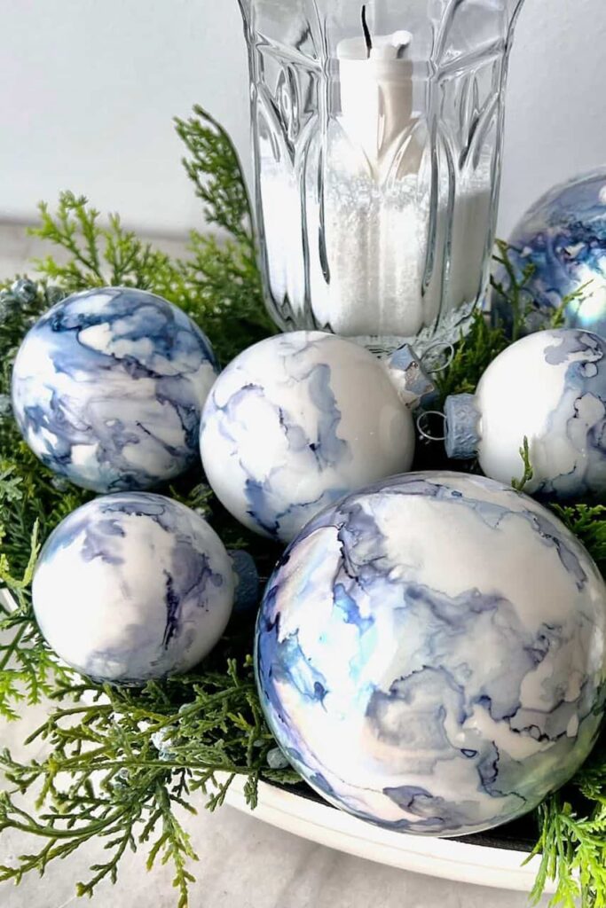 Alcohol ink diy ornaments