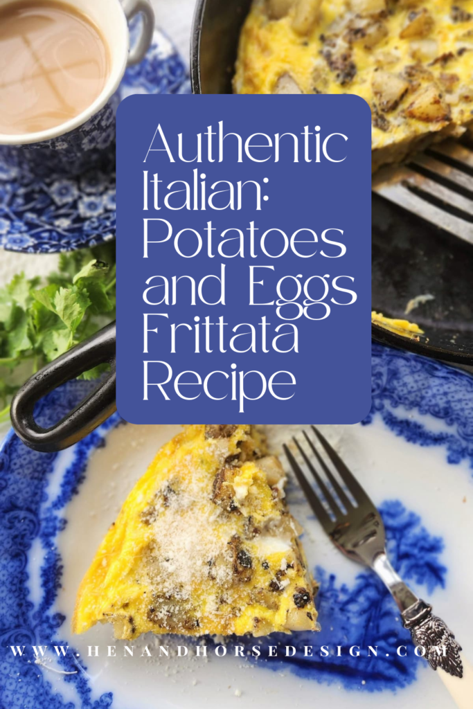 pinterest pin for frittata potatoes and eggs recipe