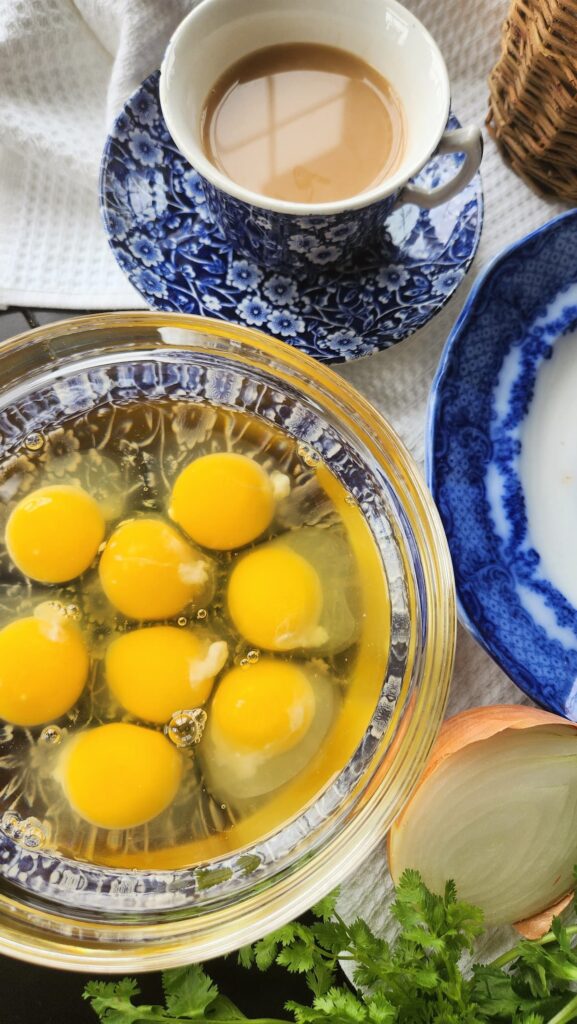 glass bowl of egg yolks 