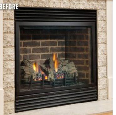 gas fireplace without a safety screen on it