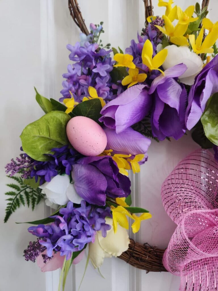 bunny wreath up close