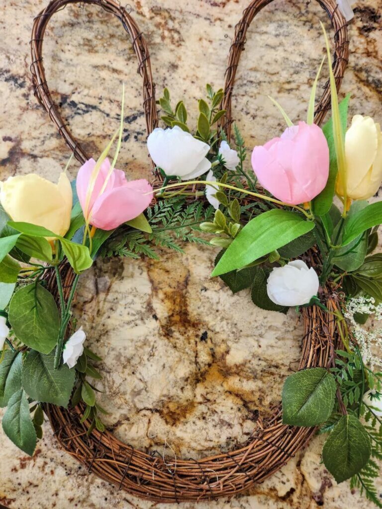 dollar store bunny wreath before embellishment800