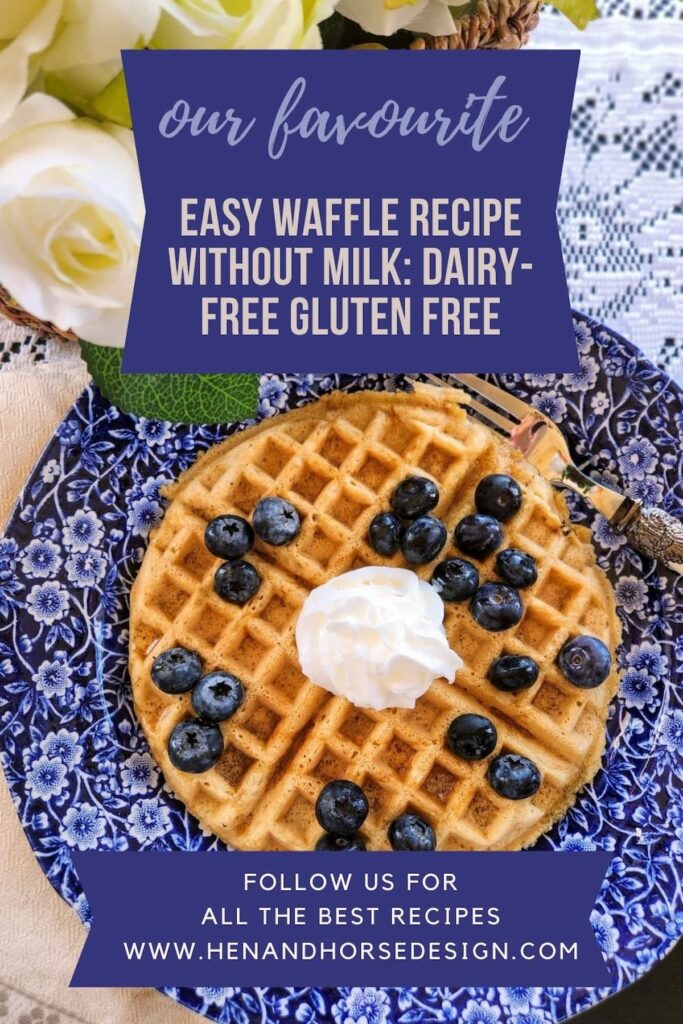 easy waffle recipe without milk pinterest pin 