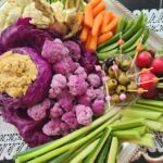 silver tray with colorful veggies