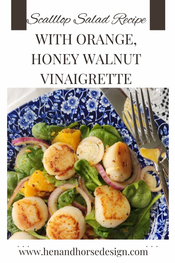 pinterest pin for scallop salad recipe