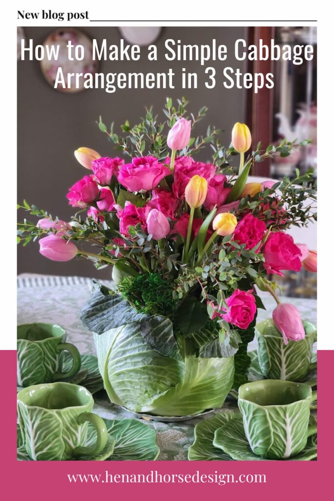 pinterest pin how to make a simple cabbage arrangement in 3 steps