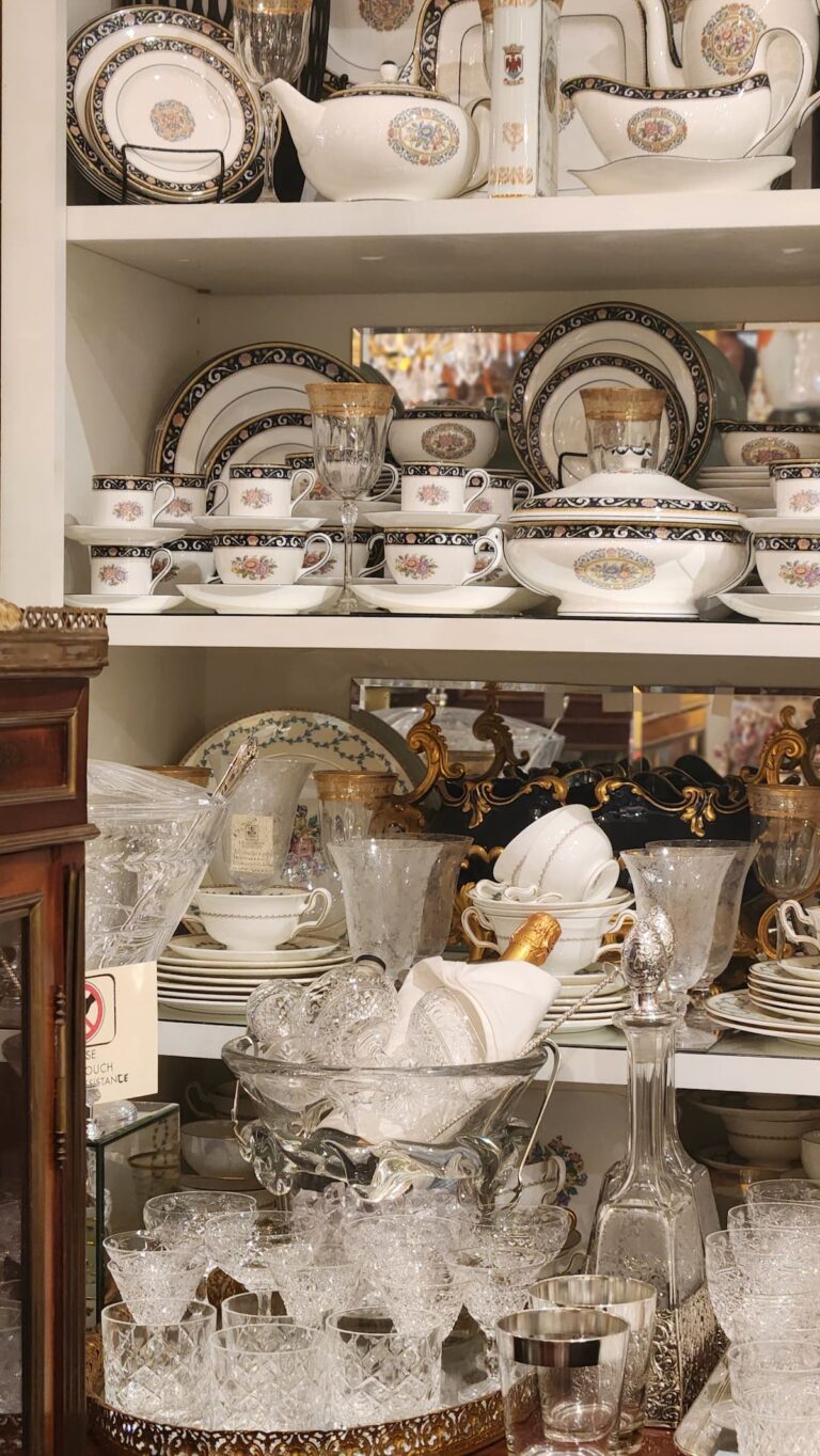vintage items on shelving