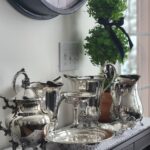 sideboard with silver plateed pieced