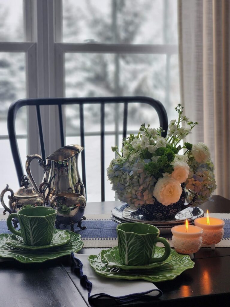 cabbageware dishes on table