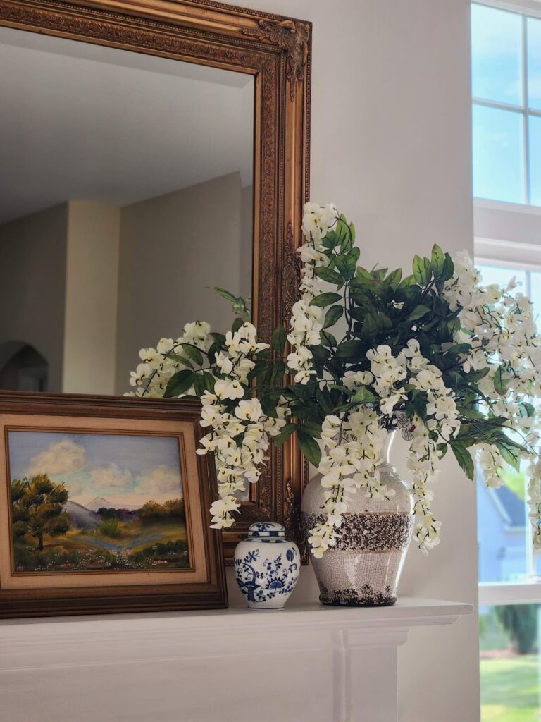 wisteria on mantel