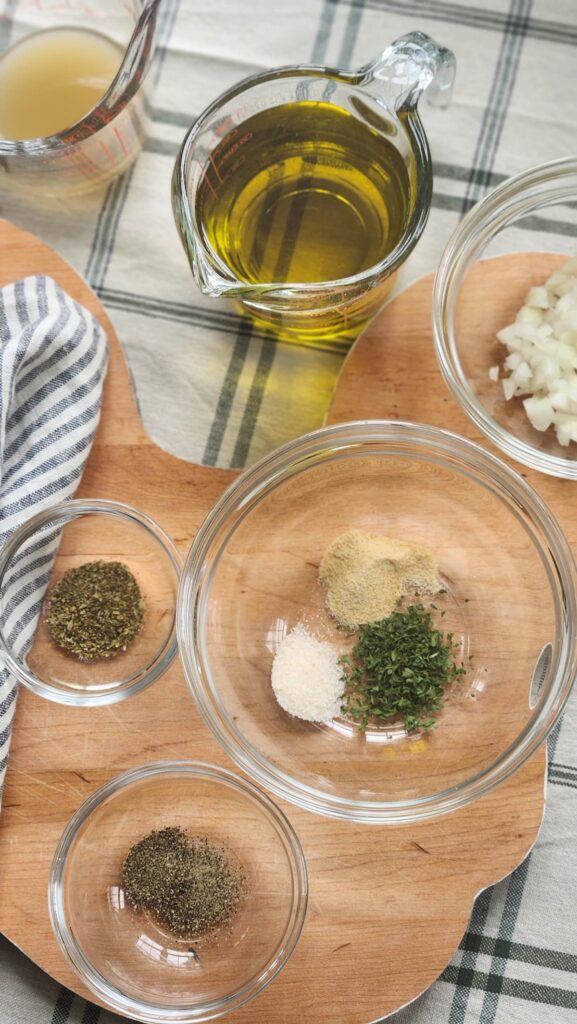 ingredients for zesty italian dressing recipe
