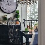 breakfast room table with crystal chandelier