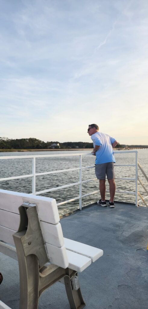 andrew dolphin tour dock sunset hilton head
