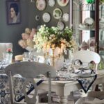 kentuchy derby tablescape candles french blue dining room