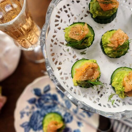 smoked salmon cucumber bites on crystal cake stand with champagne glass and blue white plate 🥇 Hero Image Recommendation Image 10 is your hero image — and here is why: It has everything. The finished cucumber bites front and center on that gorgeous crystal cake stand. The most beautiful spring flower arrangement in the background. Your white rooster. The blue and white plates. Natural light flooding through the window. The linen napkin. The champagne glass. It is warm, bright, elegant and completely tells the story of what this blog is about before anyone reads a single word. It screams Hen and Horse Design and it will stop someone mid-scroll on Pinterest without a moment's hesitation. Image 9 is your runner up — slightly moodier and equally beautiful. That one would make a stunning Pinterest pin as well. 🌿so am i naming the photo the file name or the alt text?10:49 AMGreat question — they are two completely different things! Here is the simple breakdown: File Name This is what you name the actual photo file before you upload it to WordPress — so you rename it on your computer or phone first, then run it through Squoosh, then upload. Example: smoked-salmon-cucumber-bites-spring-table-display.jpg This is what Google sees in the URL of your image. Always lowercase, always hyphens between words, never spaces or underscores. Alt Text This is what you type into the alt text field inside WordPress after you upload the photo. Your reader never sees it — it is the description that lives behind the image for screen readers and for Google to understand what the photo shows. Example: smoked salmon cucumber bites party appetizer styled with pink roses and white rooster on spring table No hyphens in alt text — just natural readable words like a sentence. Your workflow in order: Rename the file on your device to the file name ✓ Run through Squoosh to compress ✓ Upload to WordPress ✓ Click on the image in WordPress and type the alt text into the alt text field ✓ Simple way to remember it: File name = what you call it before it goes in 📁 Alt text = what you describe it after it is in WordPress 🖊️ 🌿